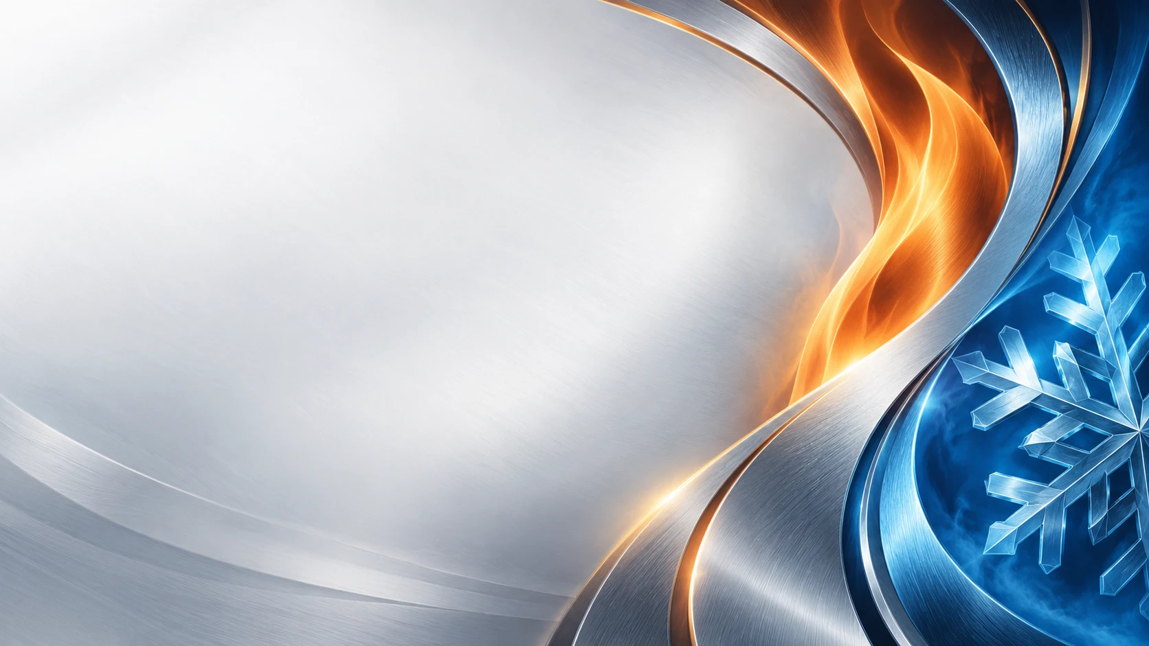 Silver background with warm and cool metallic waves