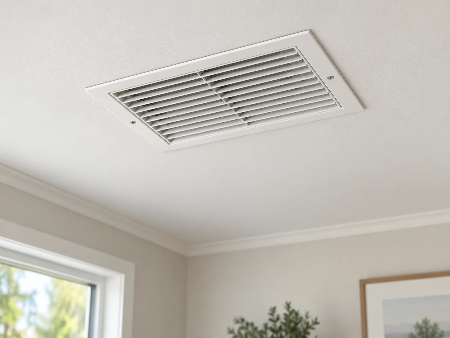Ceiling air grille illustrating ventilation service